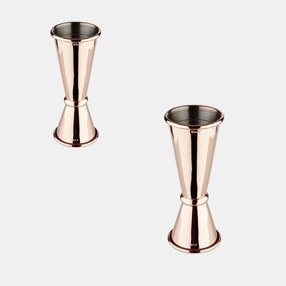 Medidor doble acero inox brillo 2,5/5 cl. Varios colores - 1 Ud.