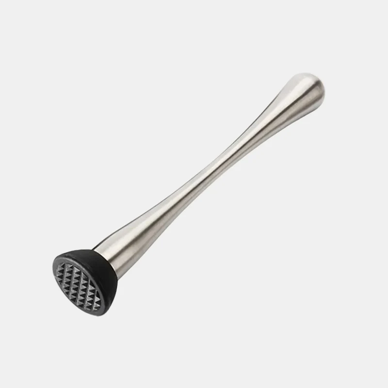 Muddler acero inox mate vintage y cabeza de silicona dentada. ø4 x 22,5 cm - 1 Ud.