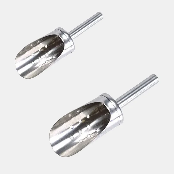 Pala para hielo acero inox con agujeros. ø5 x 19,5 cm - 1 Ud.