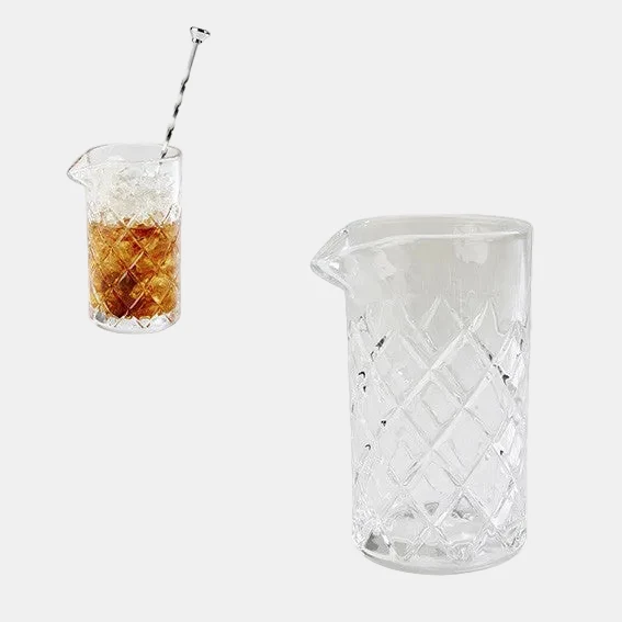 Vaso mezclador vertedor de cristal tallado ø9 x 11.5 x 16.5 cm. 500 ml - 1 Ud.