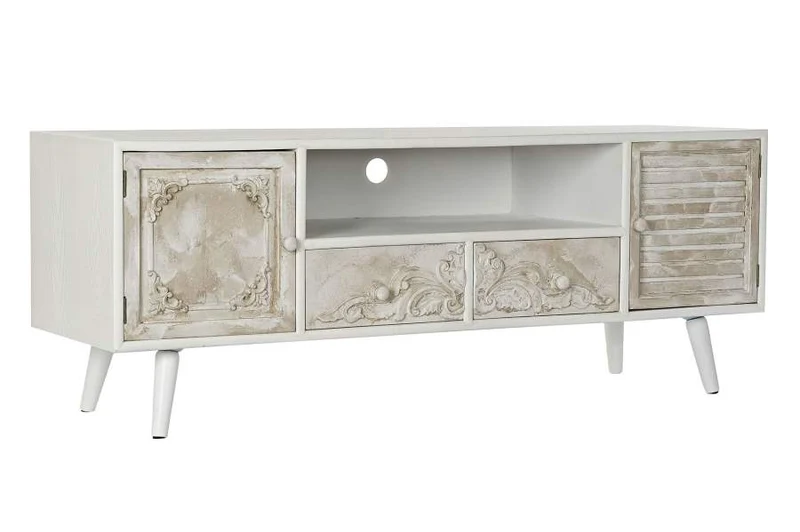 MUEBLE TV ABETO MDF 136X40,5X52 BLANCO