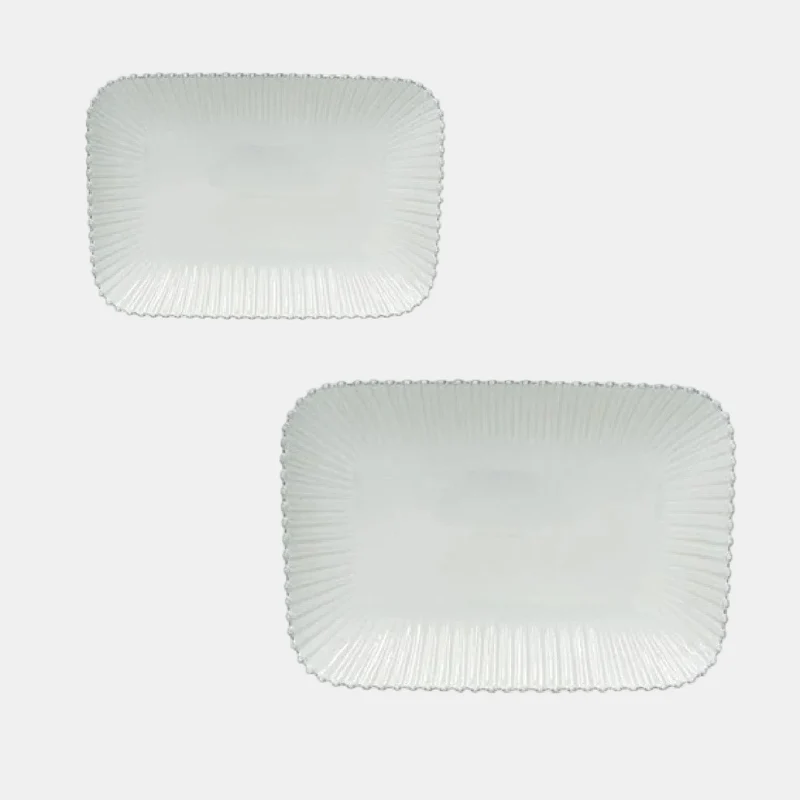 Bandeja rectangular porcelana Pearl. Varias medidas - 1 Ud.