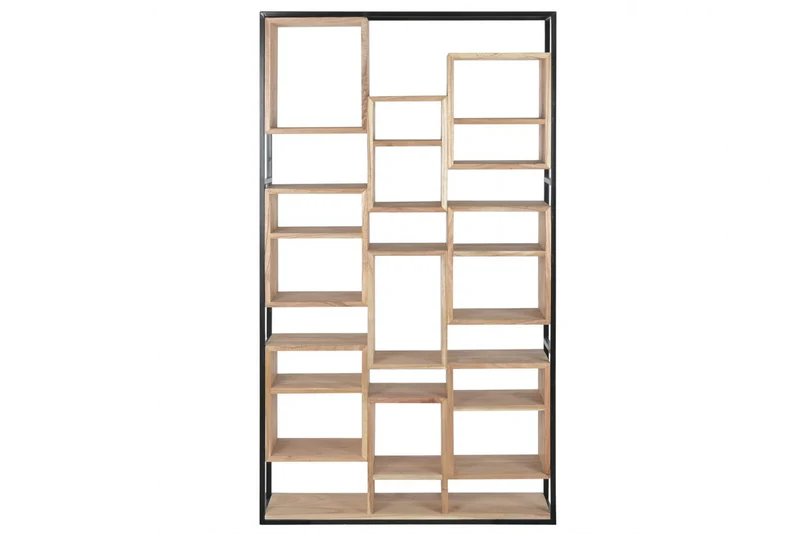 ESTANTERIA TECA METAL 110X27X195 NATURAL