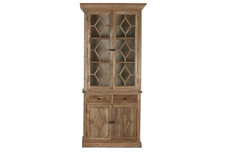VITRINA MADERA RECICLADA OLMO 100X45X220 NATURAL