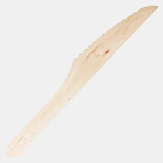 Cuchillo de madera biodegradable. 16,5 cm - 2000 Uds.