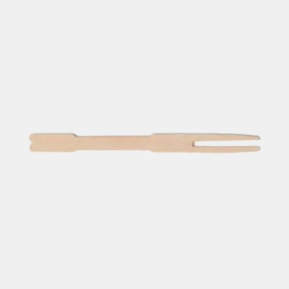 Tenedor de madera dos puntas. 9 cm - 2000 Uds.