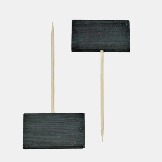 Brocheta de bambú con cartel negro 9 cm - 400 Uds.