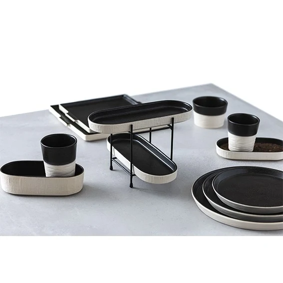 Vaso de gres Notos Latitude Black. Varias medidas - 6 Uds.