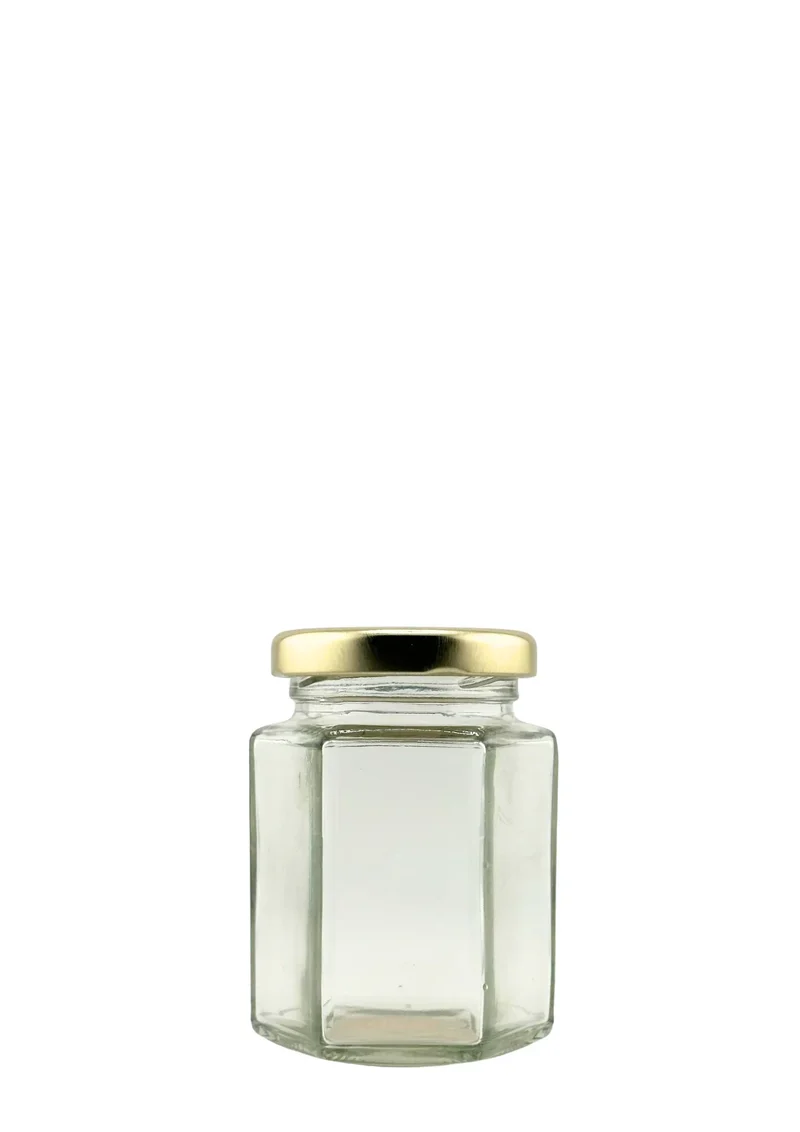 🫙⬢Tarro de Cristal Hexagonal 116 ml Twist-Off 48
