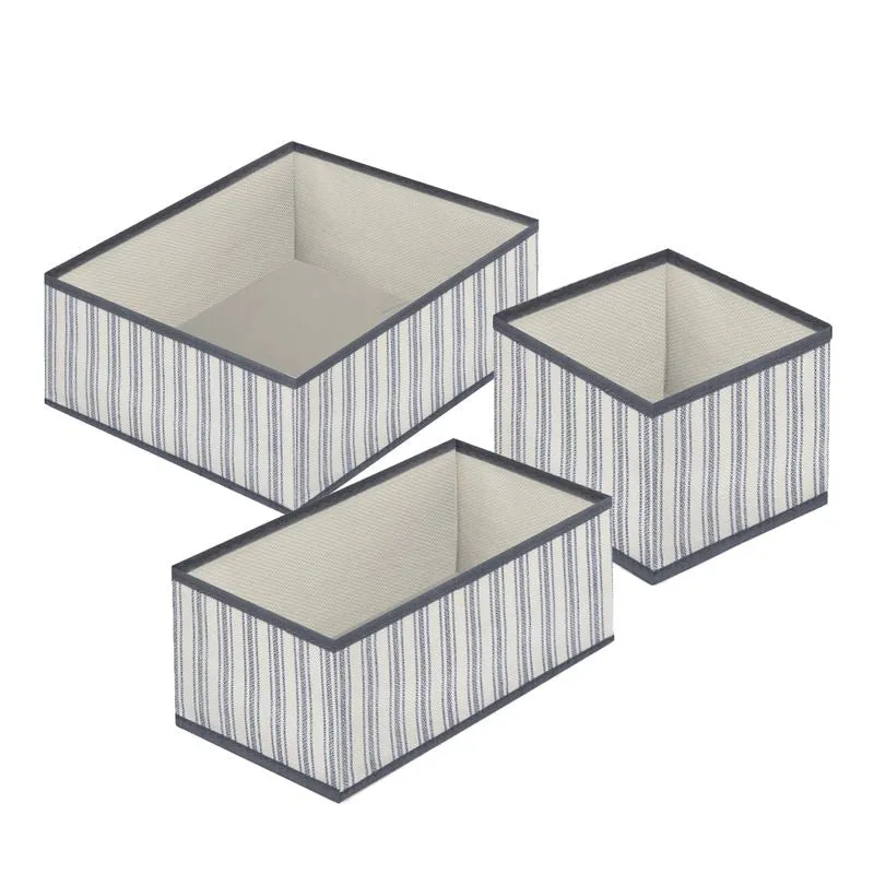 JUEGO DE 3 ORGANIZADORES RAYAS GRIS
