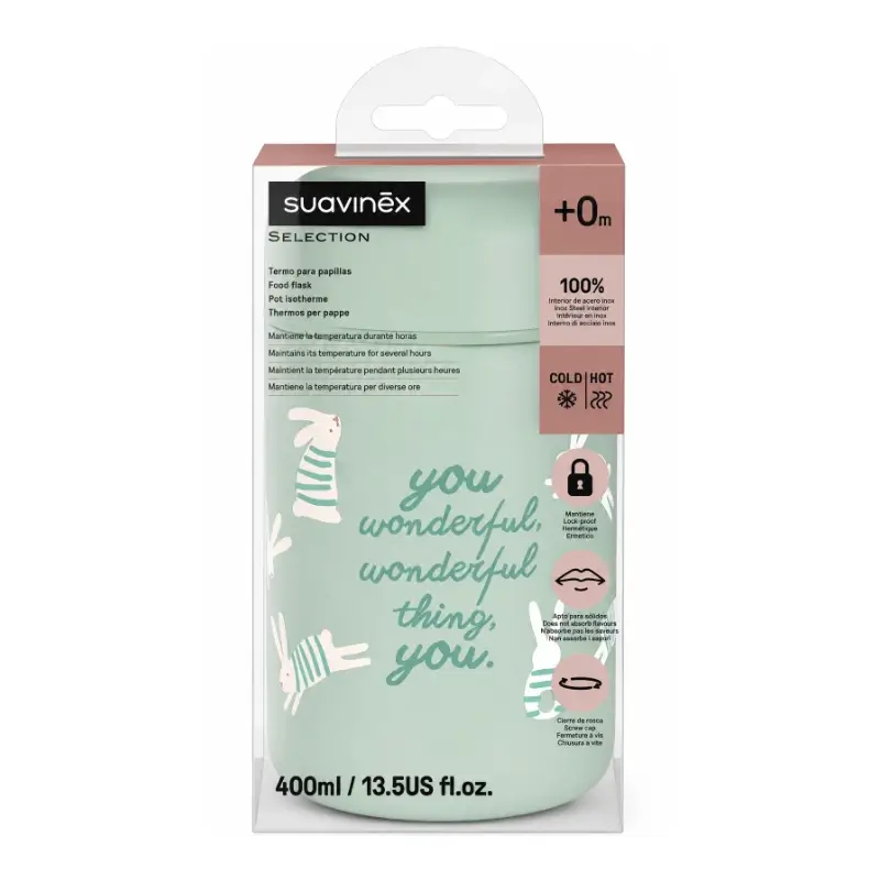 Suavinex Termo Papillero 400 Ml, Wonderland Verde
