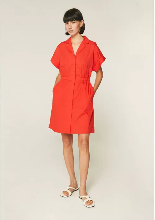 VESTIDO CAMISERO POPELIN ROJO
