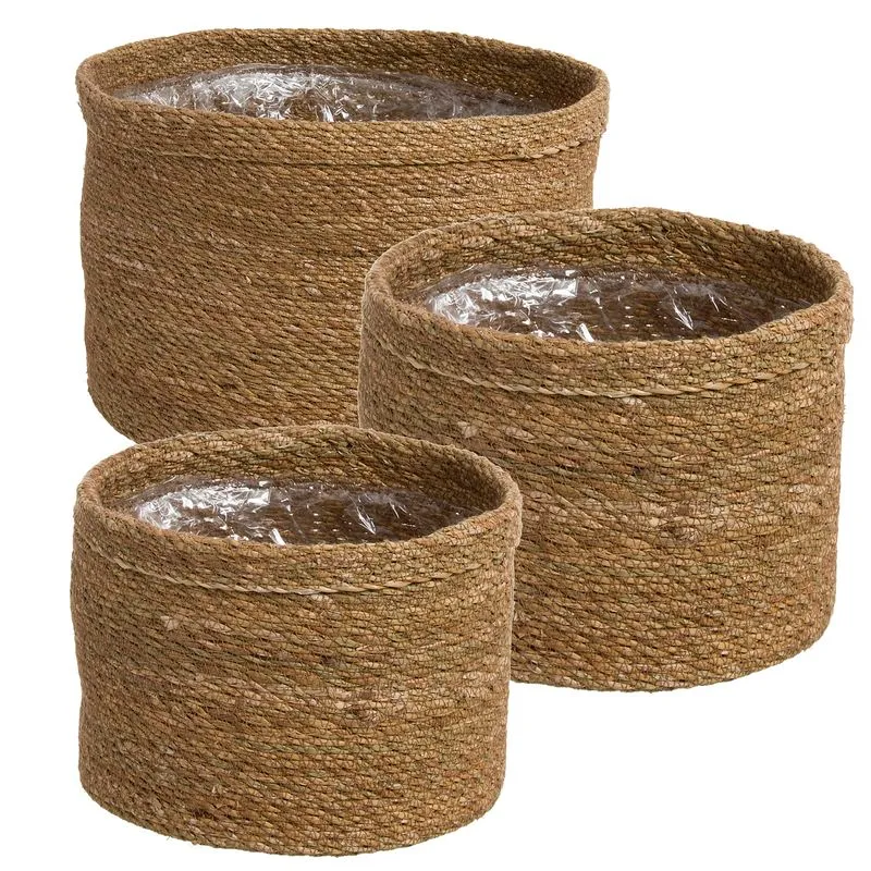 JUEGO DE 3 MACETEROS REDONDOS ALGA