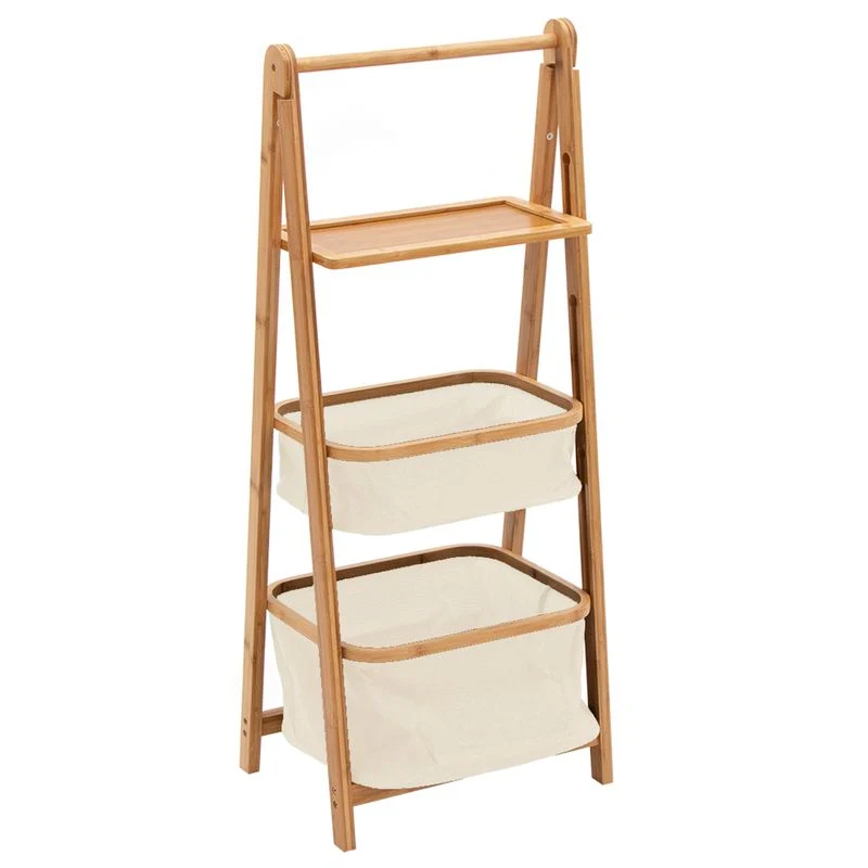 MUEBLE 2 CESTAS CON ESTANTE BAMBU NATURAL