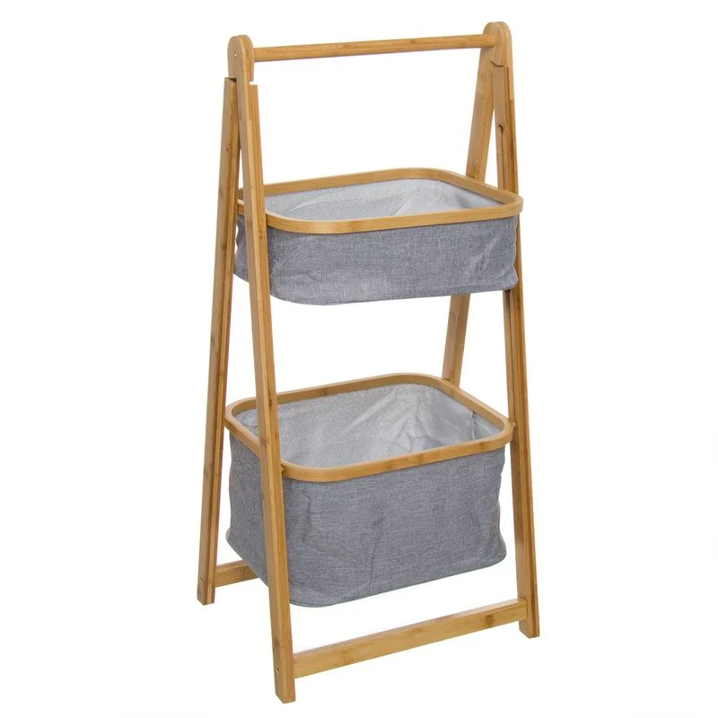 MUEBLE 2 CESTAS BAMBU GRIS