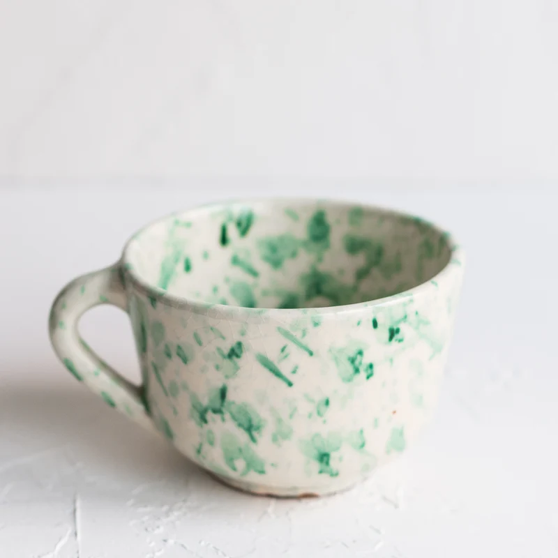 Taza Cerámica de Úbeda Pintas Verdes