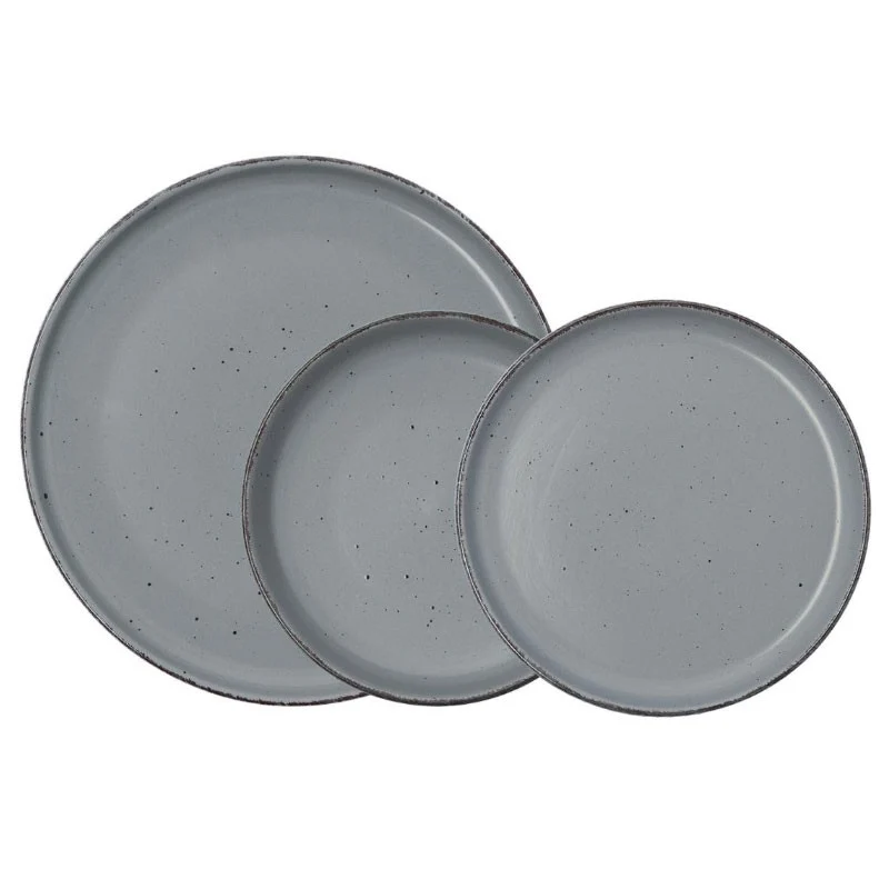 VAJILLA CERAMICA 12 PIEZAS GRIS DUNA QD