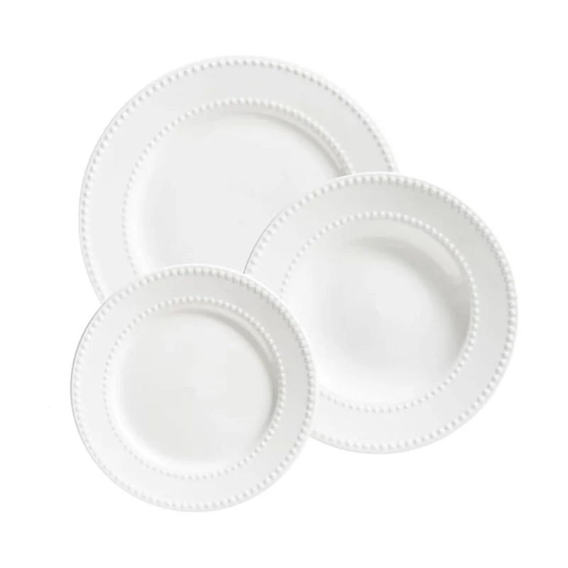 Vajilla de 18 piezas de porcelana Collina La Porcellana Bianca