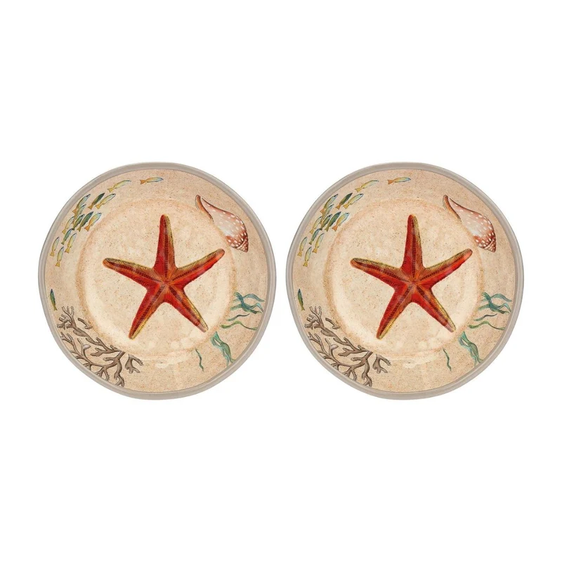 Set de 2 platos hondos de melamina Sea Life Rose & Tulipani