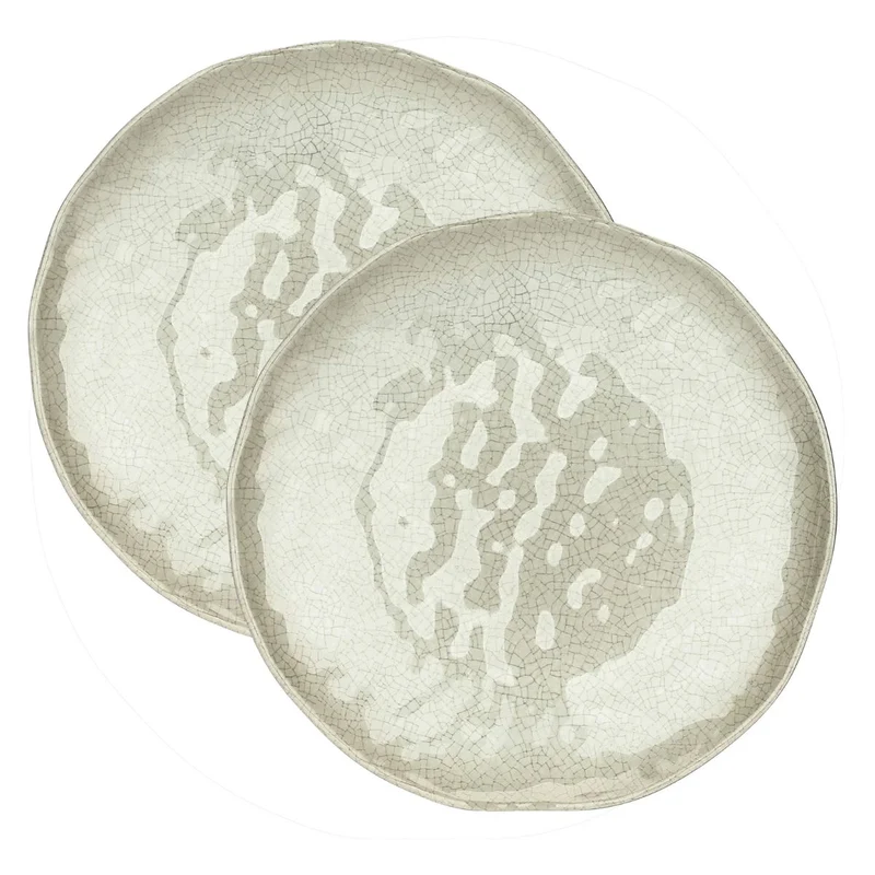 Set de 2 platos de postre de melamina Atmosfera Tortora Rose & Tulipani