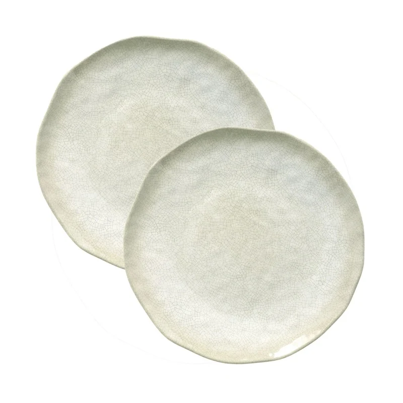 Set de 2 platos planos de melamina Atmosfera Tortora Rose & Tulipani