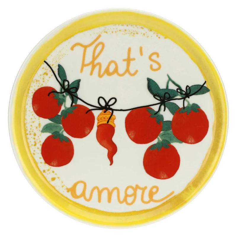 Plato de porcelana para pizza Aumm Rose & Tulipani