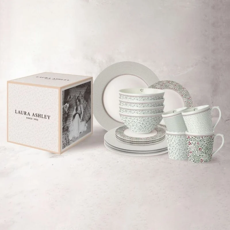 Vajilla de 16 piezas de porcelana Wild Clematis Laura Ashley
