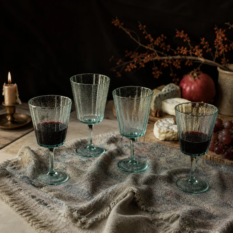 Set de 4 copas de vino Glass Laura Ashley