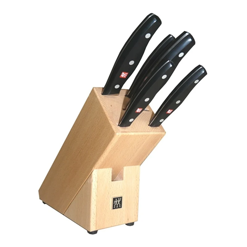 Set de 5 cuchillos de cocina con soporte de madera Twin Pollux Zwilling