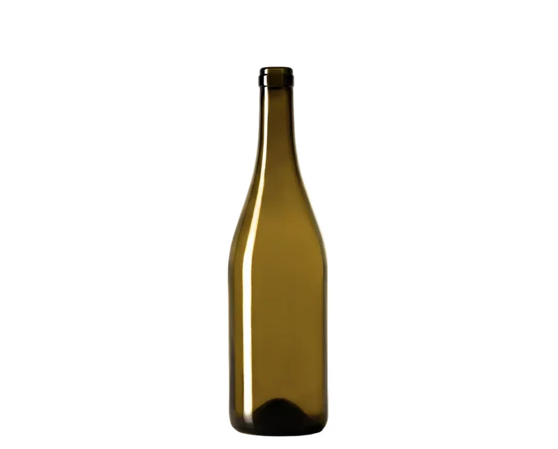 Botella de Cristal Borgoña 75 CL Leve Corcho 18.5 Canela