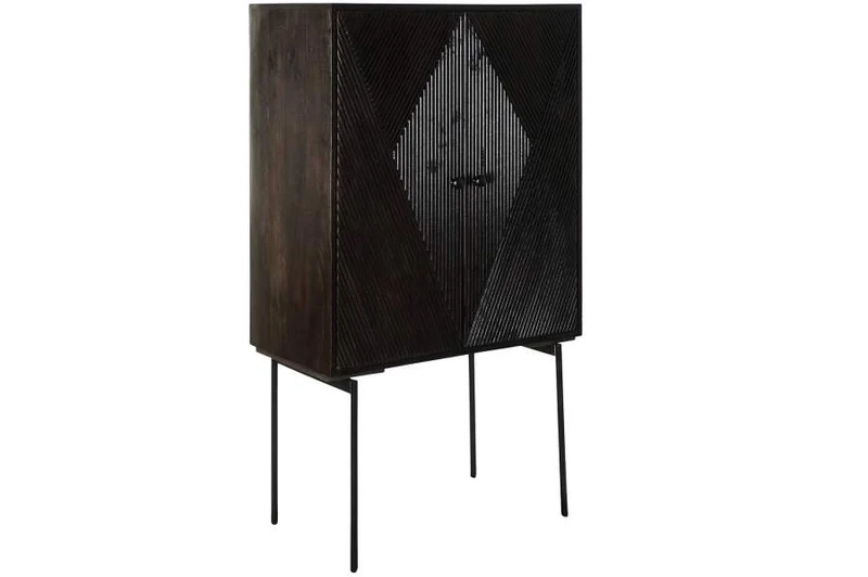 APARADOR MANGO METAL 84X43X153,5 MARRON OSCURO