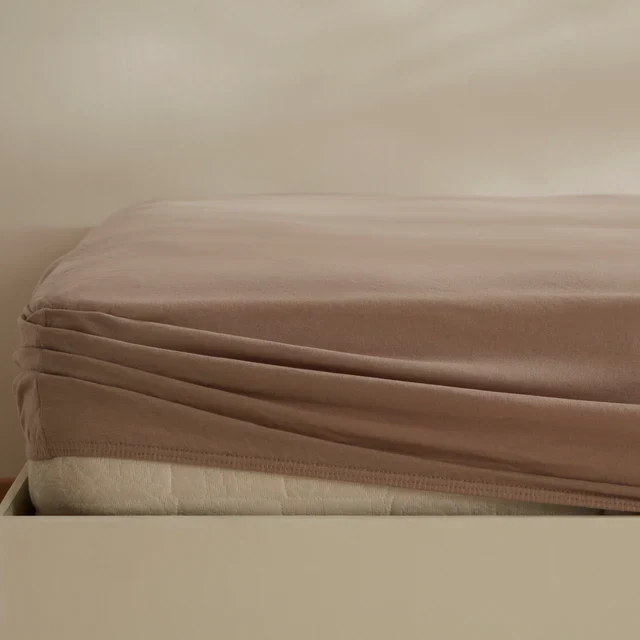 Karaca Home Jersey Hoeslaken, 140x200+30 cm, Bej