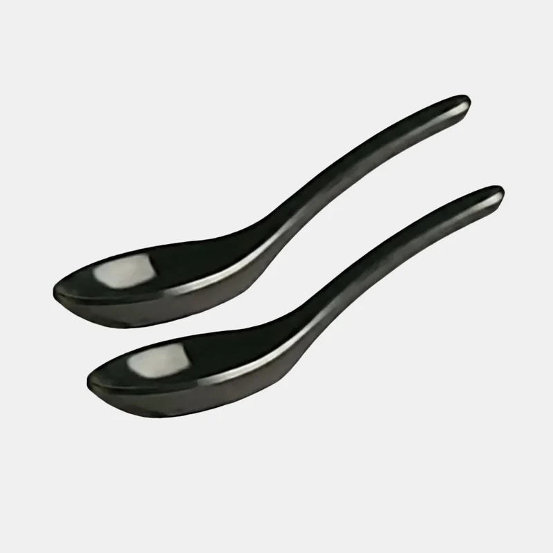 Cuchara negra para degustación de melamina. 13 x 4,5 x 4.5 cm - 60 Uds.