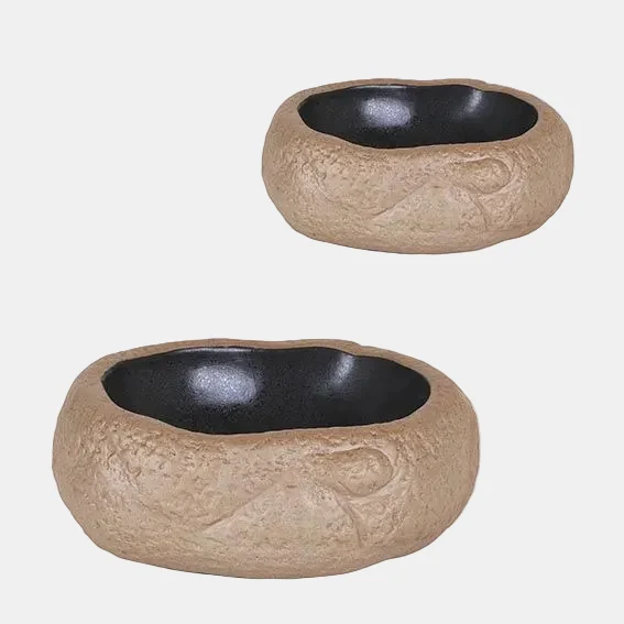 Plato hondo marron negro Stoneware. 22 x 19 x 9 cm - 3 Uds.