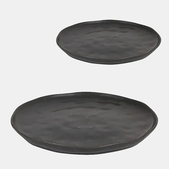 Plato redondo negro Stoneware. Varias medidas - 6 Uds.