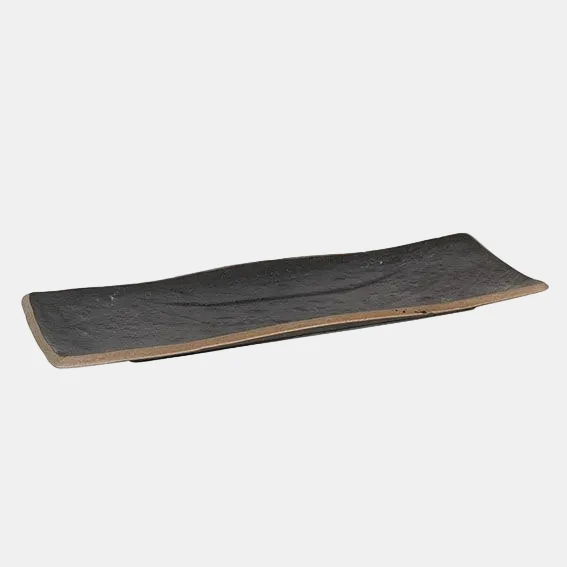 Bandeja rectangular negra marrón Stoneware. Varias medidas - 4 Uds.