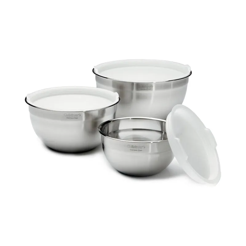 Juego de Tazones para Mezcla Inox Cuisinart CTG-00-SMB con Tapas - 3 Piezas