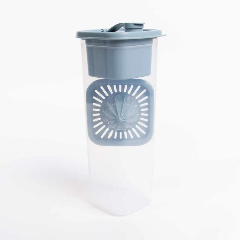 Garrafa com Espremedor e Escorredor AROA Azul 2L