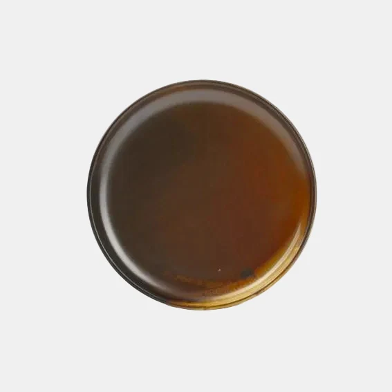 Plato postre de porcelana Escura marrón. ø20 cm - 6 Uds.
