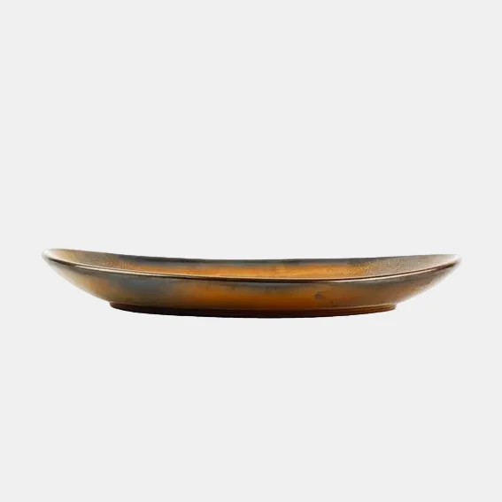 Plato llano oval de porcelana Escura marrón. 33 x 22 cm - 6 Uds.