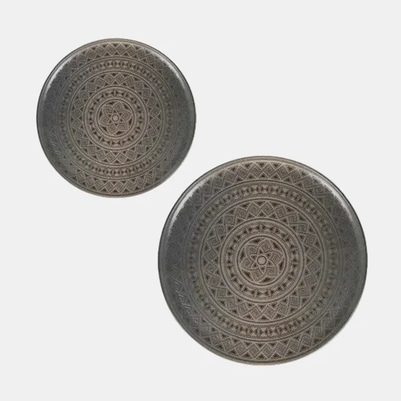 Plato postre de porcelana Gourmet Damasquino. ø21 cm - 12 Uds.