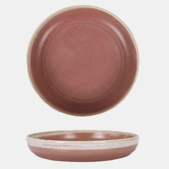 Ensaladera de porcelana Aljarafe rosa. ø22 cm - 6 Uds.