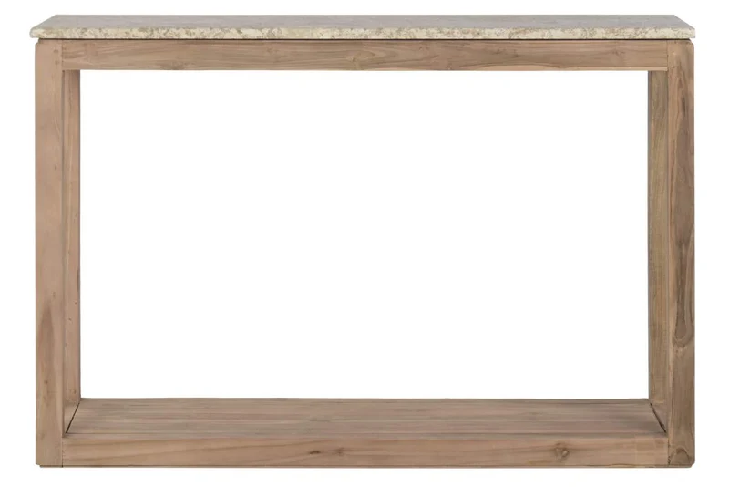 CONSOLA MADERA RECICLADA MARMOL 120X40X82 NATURAL