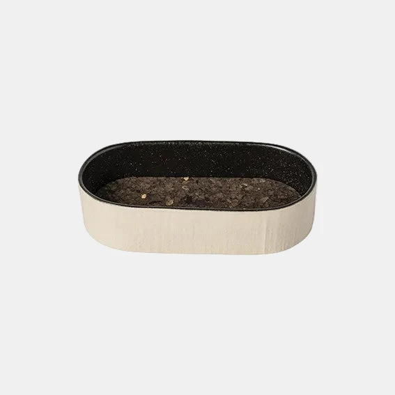 Bandeja de gres honda oval Notos Latitude Black. Varias medidas y unidades