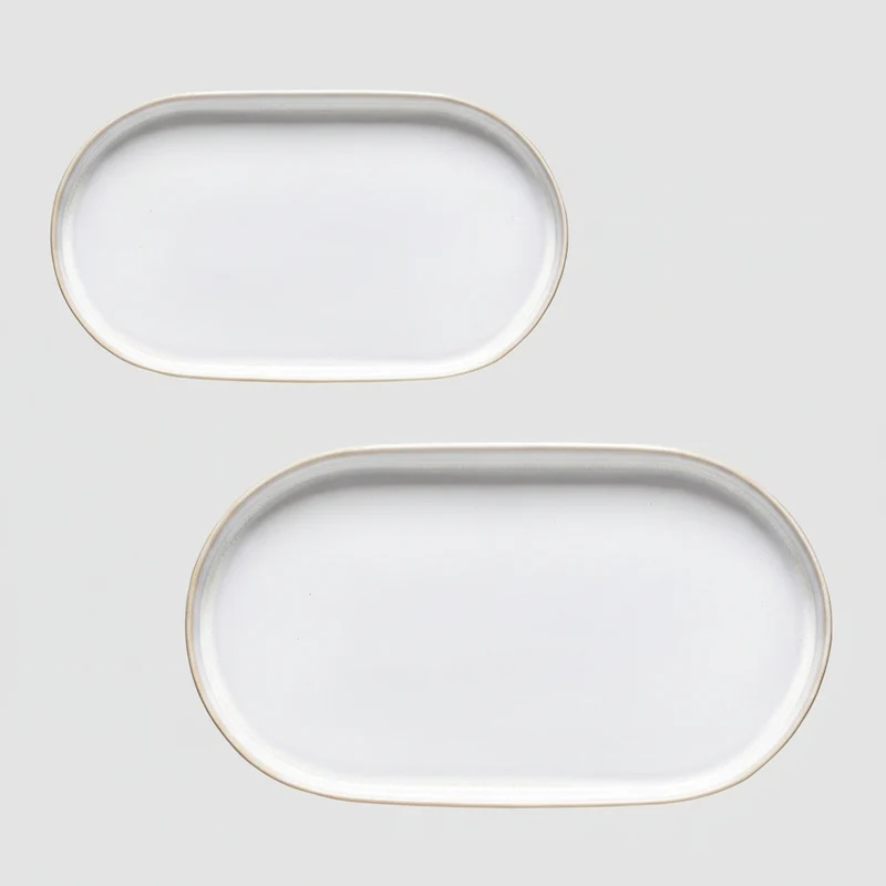 Fuente de gres oval Notos Dune Path. 37 x 20,5 x 3,1 cm - 1 Ud.
