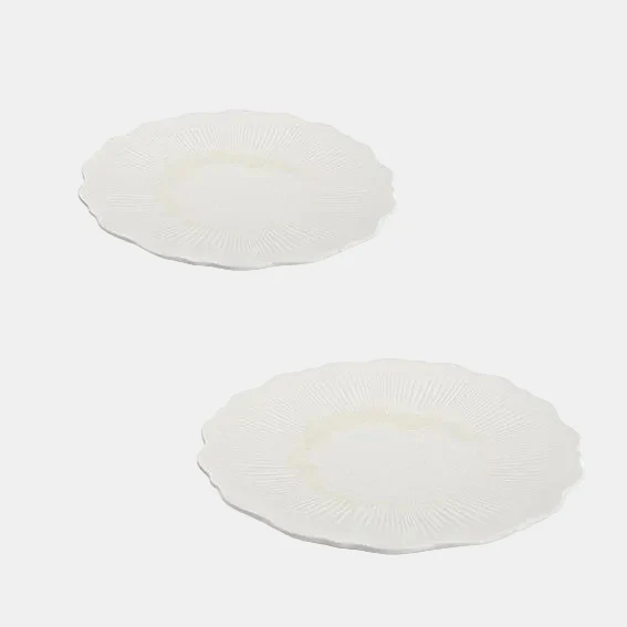 Plato llano de porcelana Floret Blanco. Varias medidas - 4 Uds.