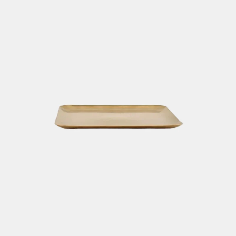 Bandeja cuadrada acero inox. Oro viejo. 19 x 19 cm - 6 Uds
