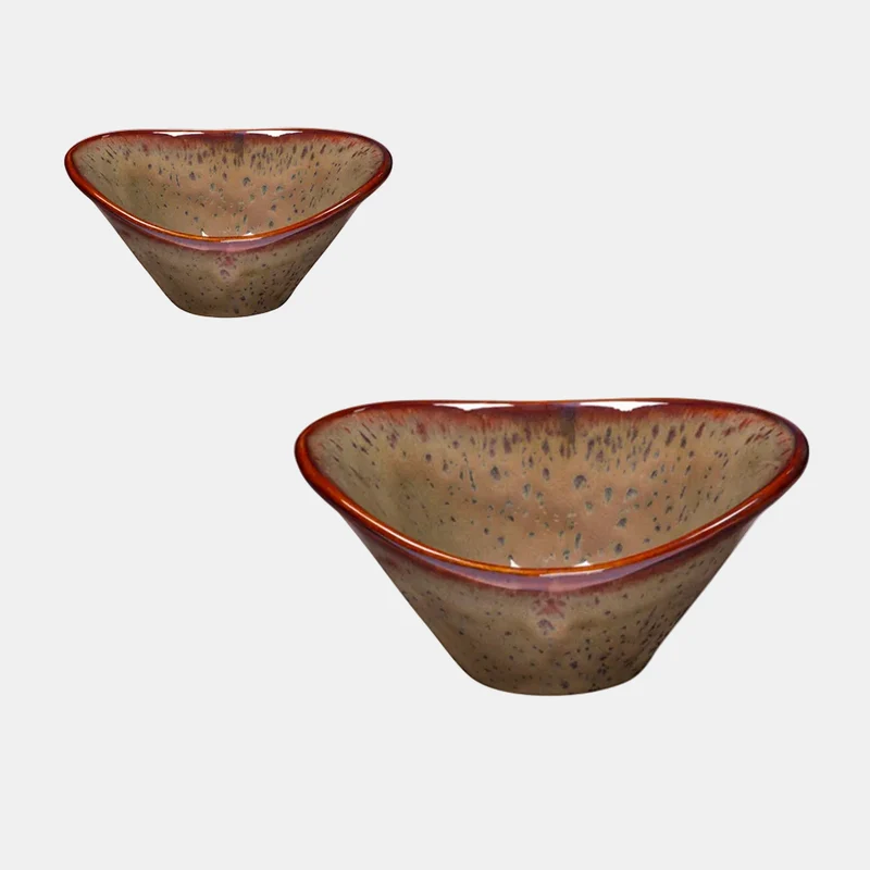 Bol oval Hazel Marron - Rojo. Varios tamaños