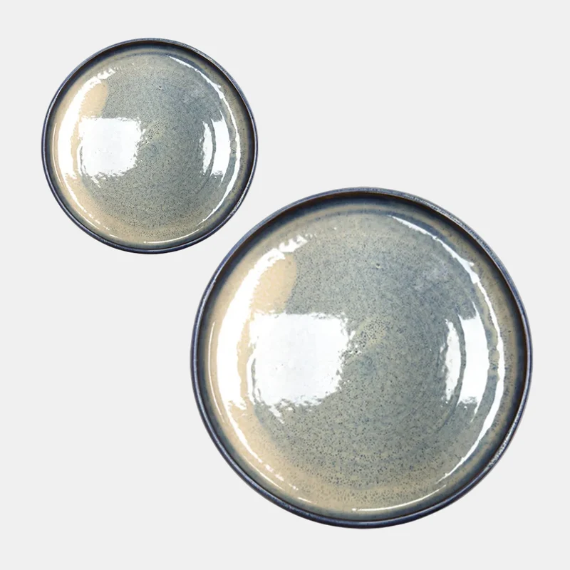 Plato llano charma azul-beige. Varias medidas - 6 Uds.