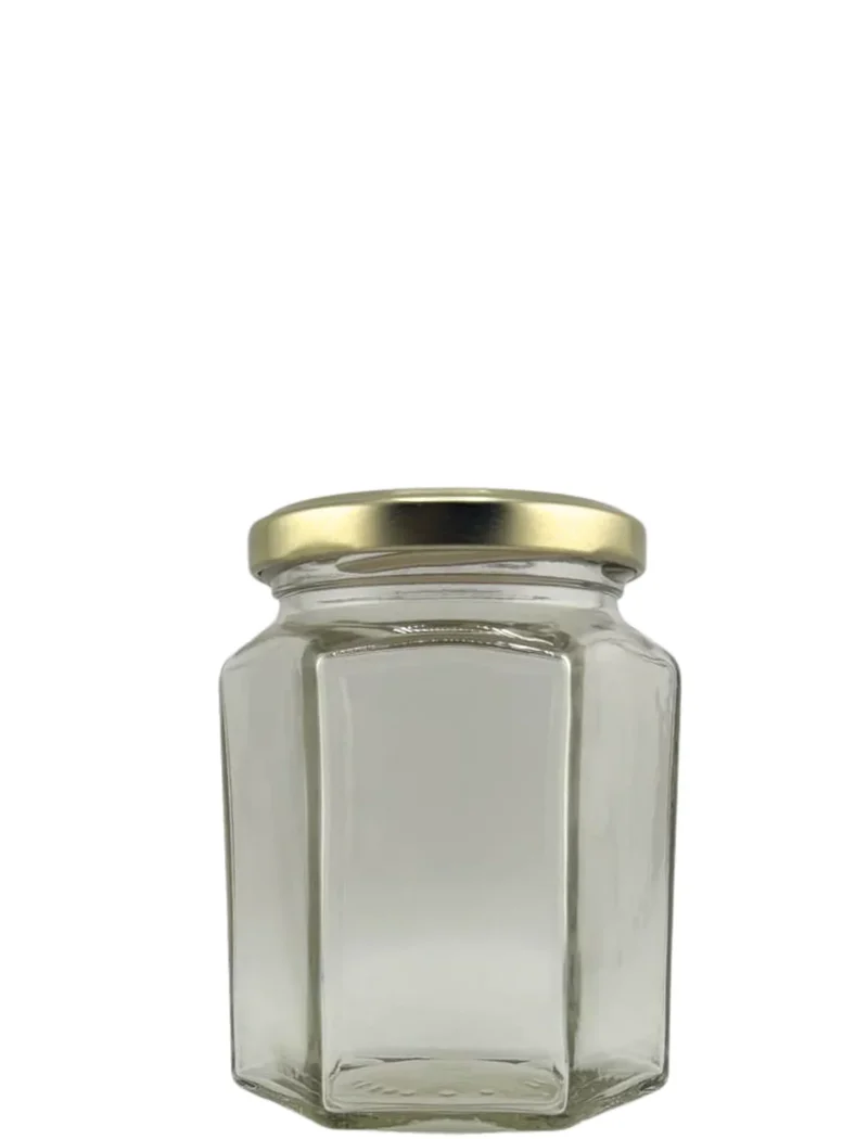 🫙⬣ Tarro de Cristal Hexagonal 288 ml Twist-Off 63